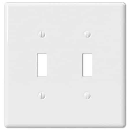 Amerelle Amerelle Metro White 2 gang Ceramic Toggle Wall Plate 1 pk 3000TTW